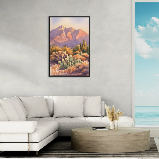 Albuquerque Sandia Mountains - Living Room Black Frame Canvas