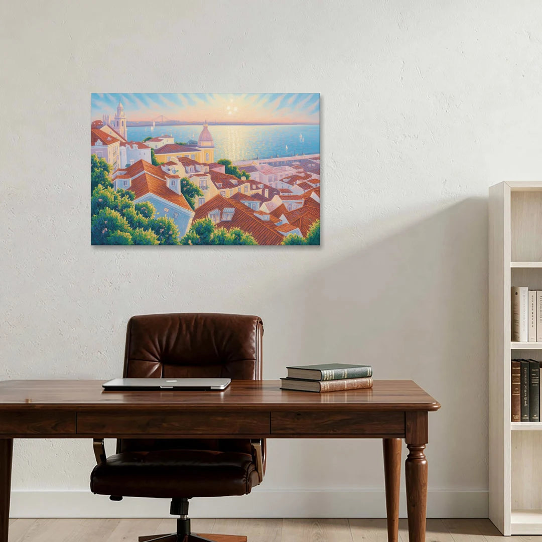 Alfama Charm - Canvas Wall Art - Office - 36x24