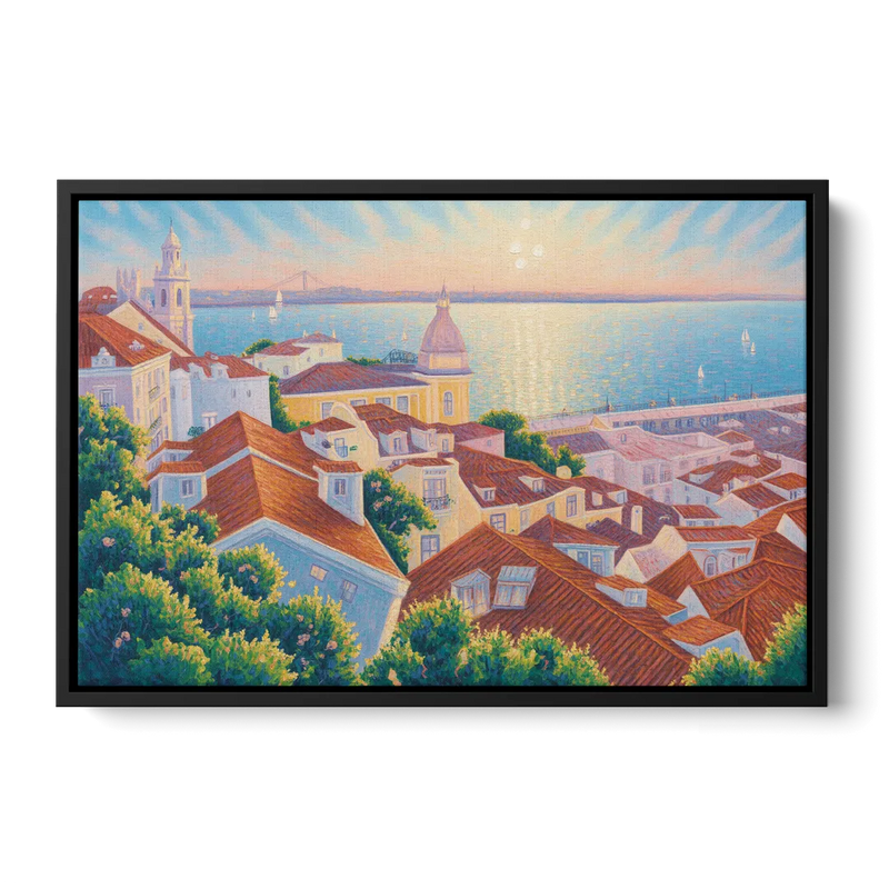 Alfama Charm Front - Black Canvas Wall Art