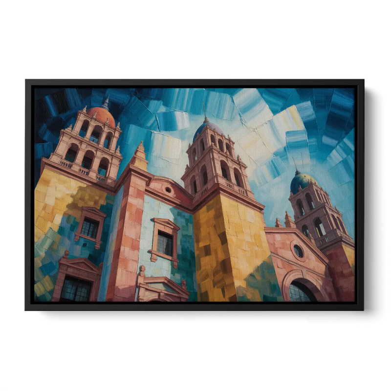 Alhóndiga de Granaditas Front - Black Canvas Wall Art