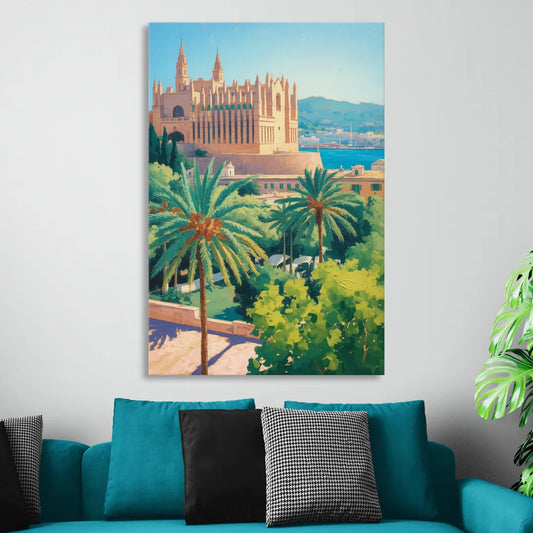 Almudaina Palace View Living Room - Canvas Wall Art