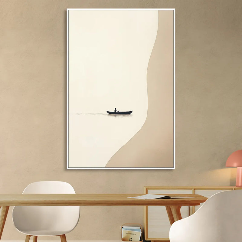 Alone with the Water Living Room - White Canvas Wall Art