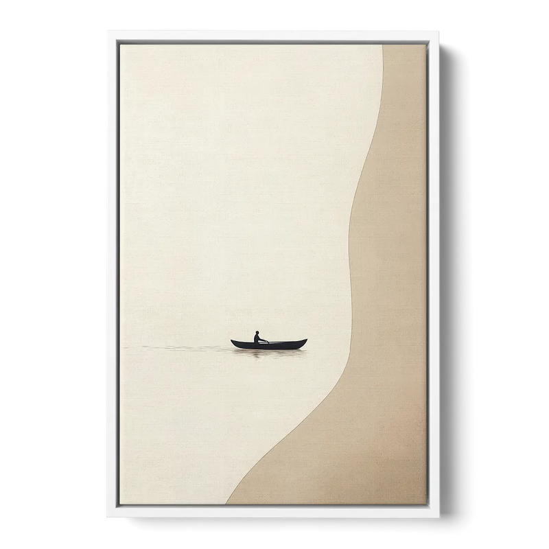 Alone with the Water Front - White Canvas Wall Art