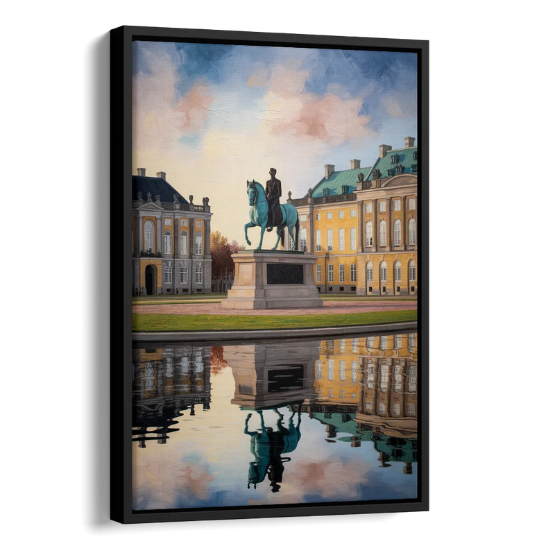 Amalienborg Majesty Side - Black Canvas Wall Art