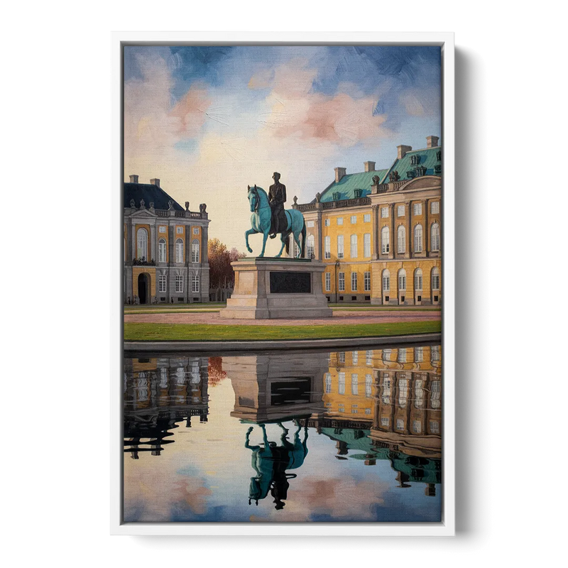 Amalienborg Majesty Front - White Canvas Wall Art