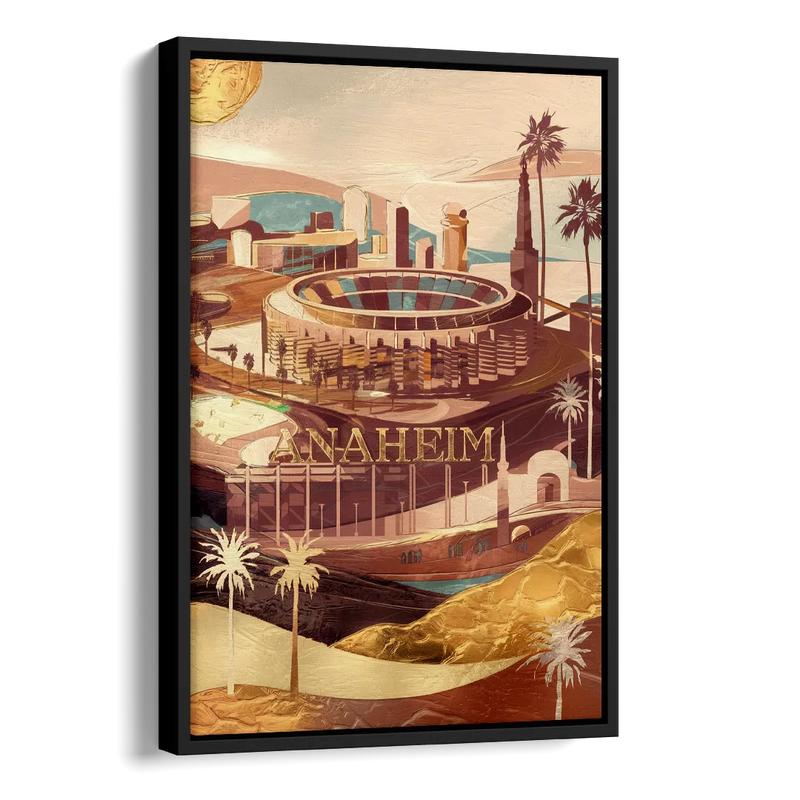 Anaheim Historic Landmarks Side - Black Canvas Wall Art