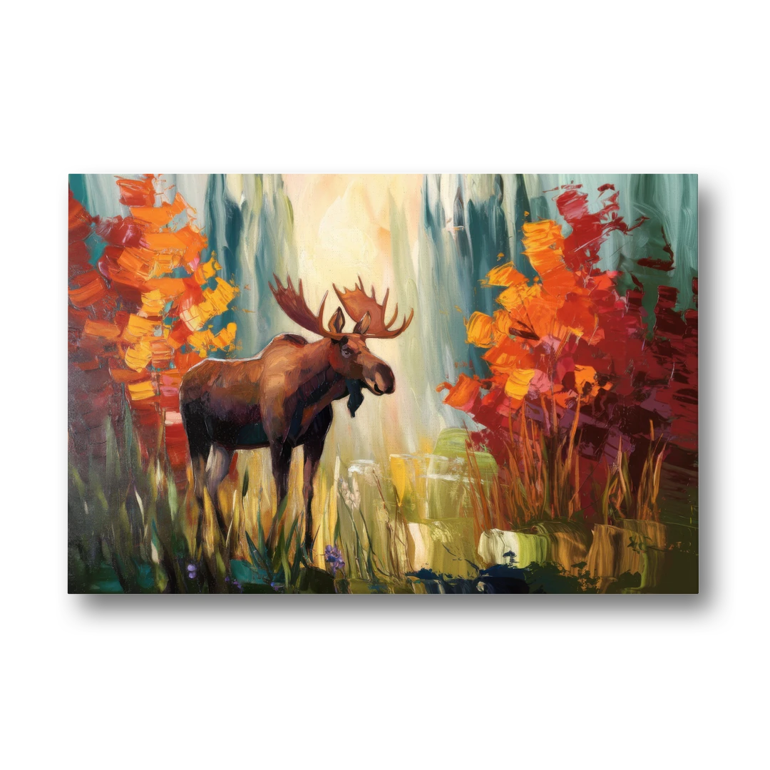 Anchorage Moose In The Wild - Canvas Wall Art - Front