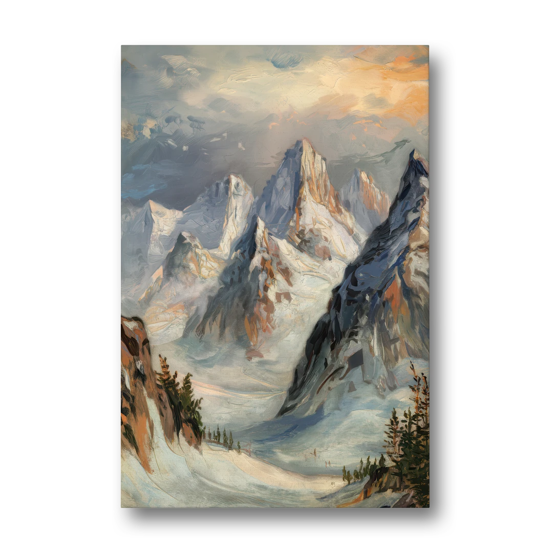 Anchorage Snowy Peaks - Canvas Wall Art - Front