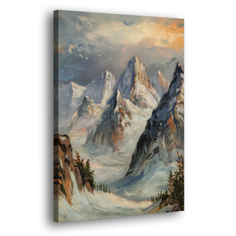 Anchorage Snowy Peaks - Canvas Wall Art