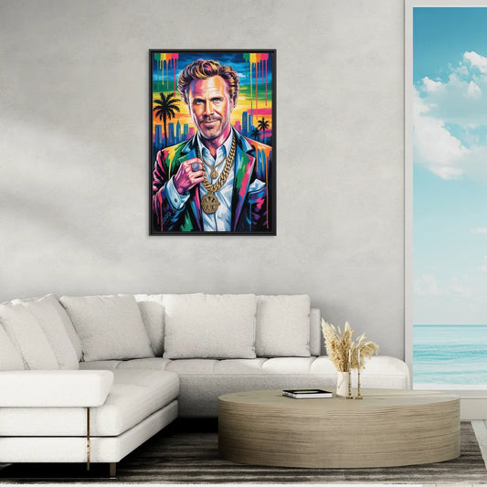 Anchorman - Living Room Black Frame Canvas