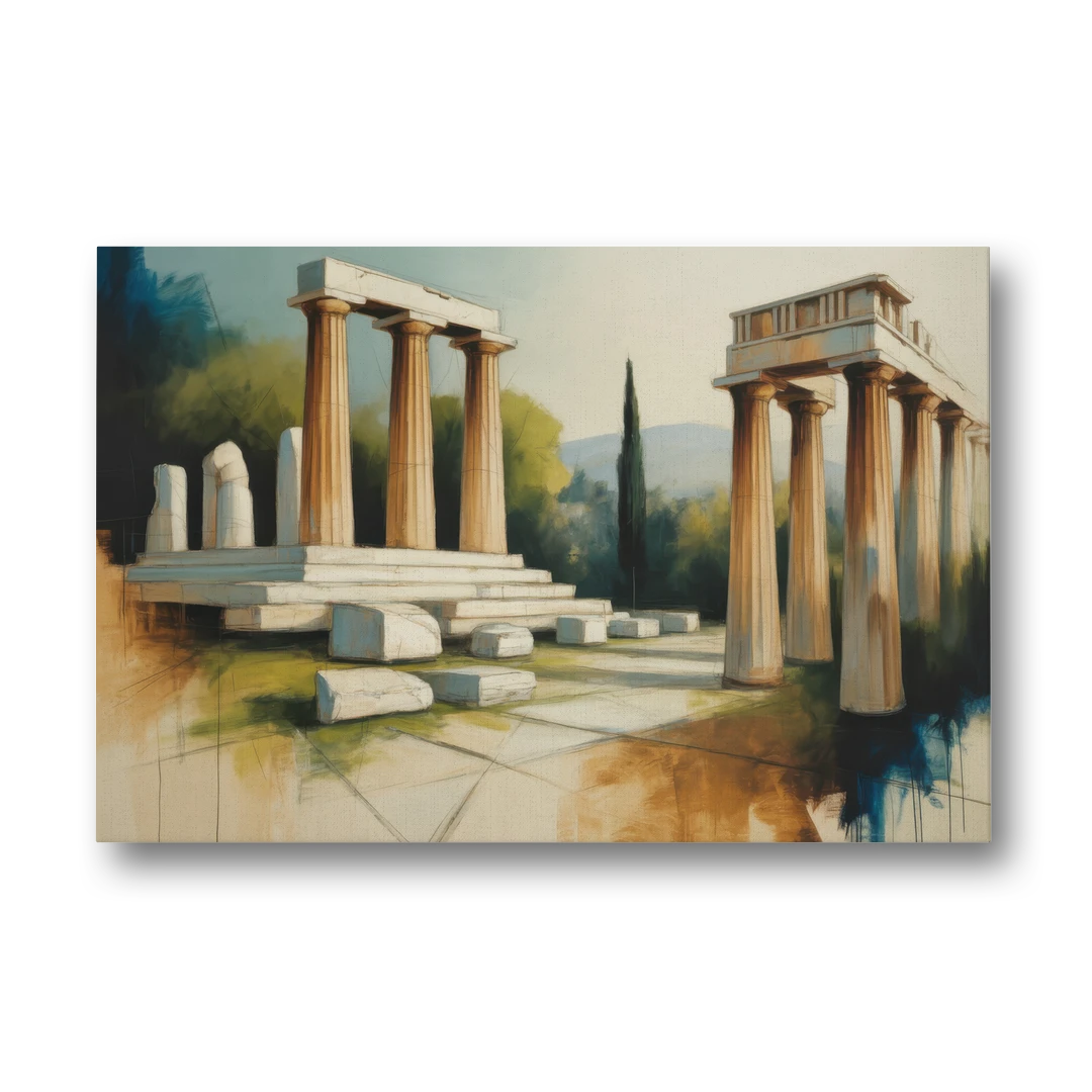 Ancient Agora Echoes - Canvas Wall Art - Front