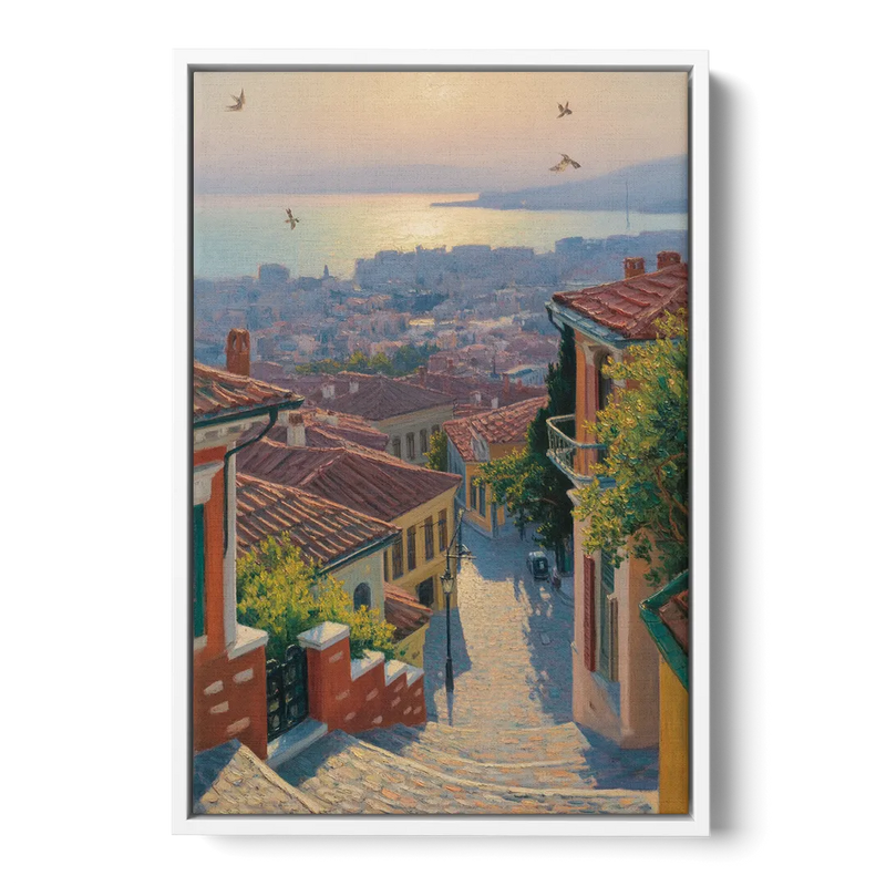 Ano Poli Views Front - White Canvas Wall Art
