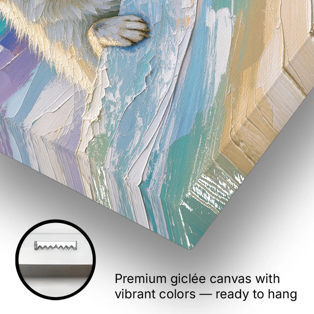 Arctic Fox Peeking at Sunset - Canvas Wall Art - Gallery Wrap Corner