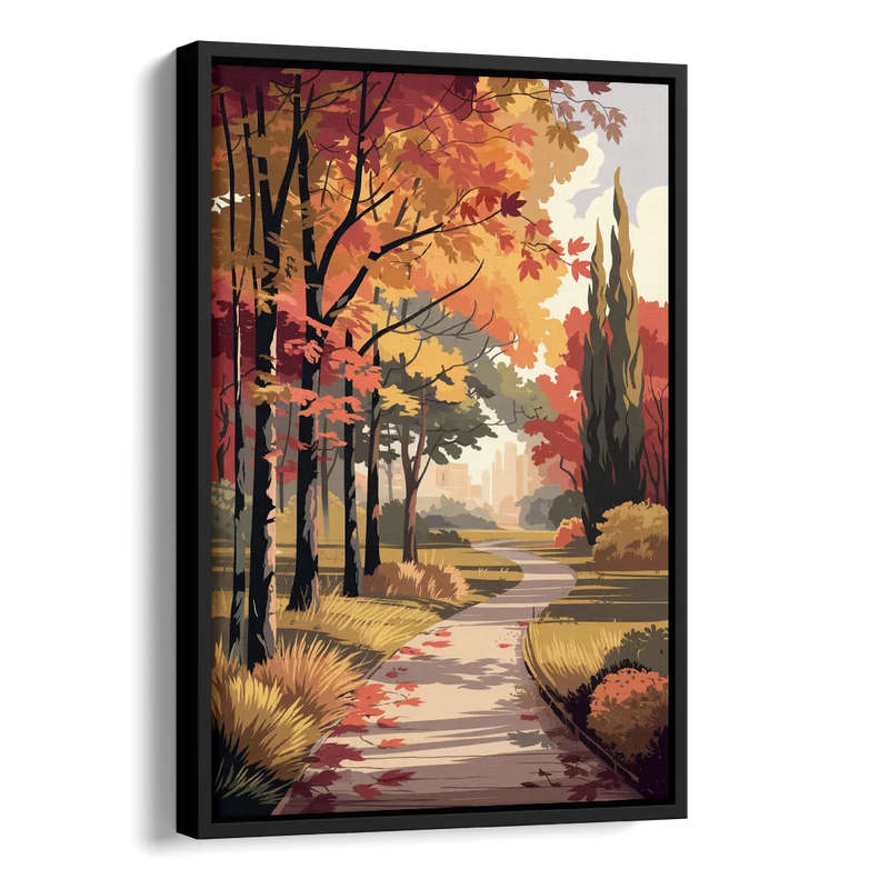 Arlington Autumn Colors Side - Black Canvas Wall Art
