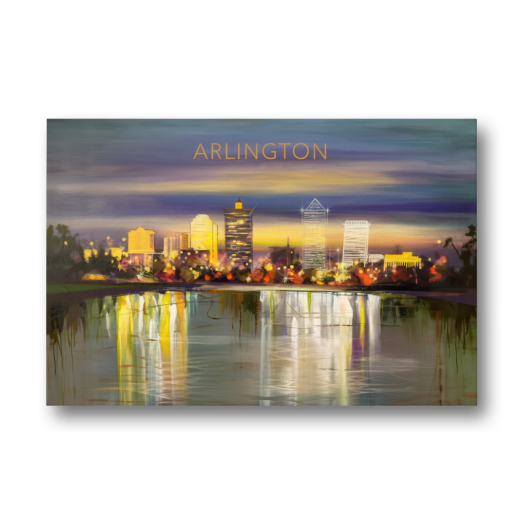 Arlington Cityscape Reflection - Canvas Wall Art - Front