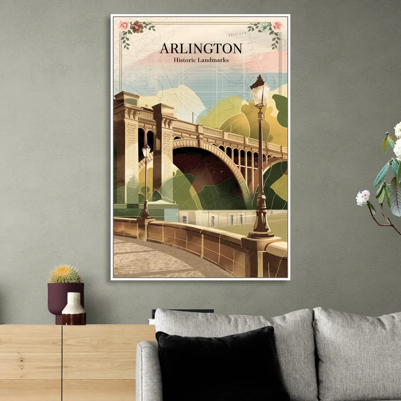 Arlington Historic Landmarks Sitting Room - White Canvas Wall Art