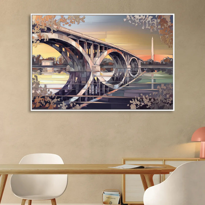 Arlington Memorial Bridge Sitting Room - White Canvas Wall Art