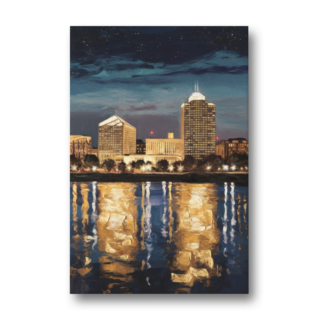 Arlington Night Lights - Canvas Wall Art - Front
