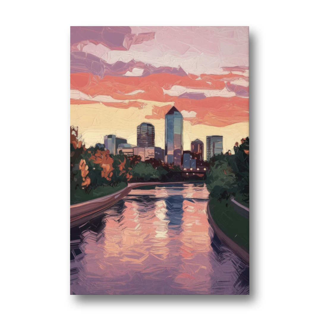 Arlington Skyline Sunset - Canvas Wall Art - Front