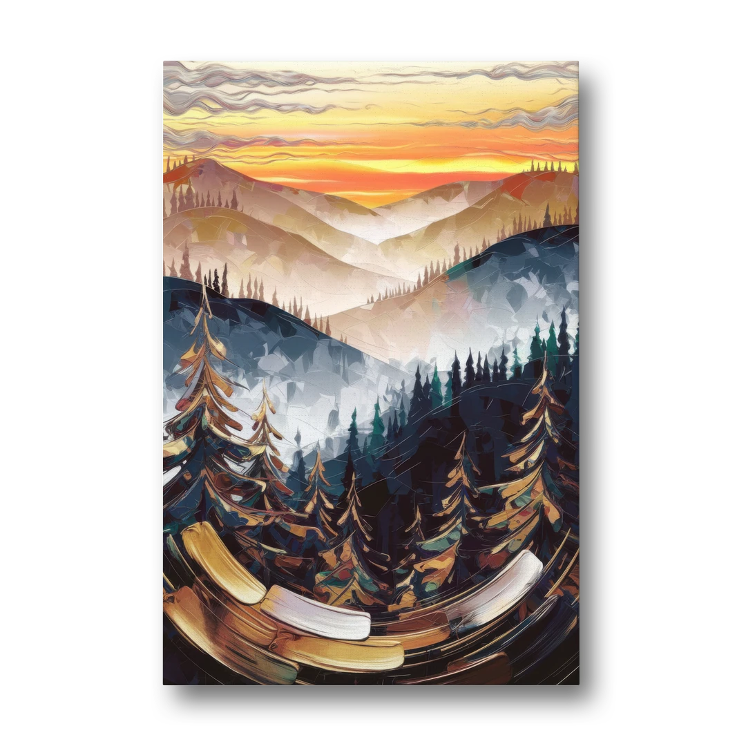Asheville Blue Ridge Sunset - Canvas Wall Art - Front