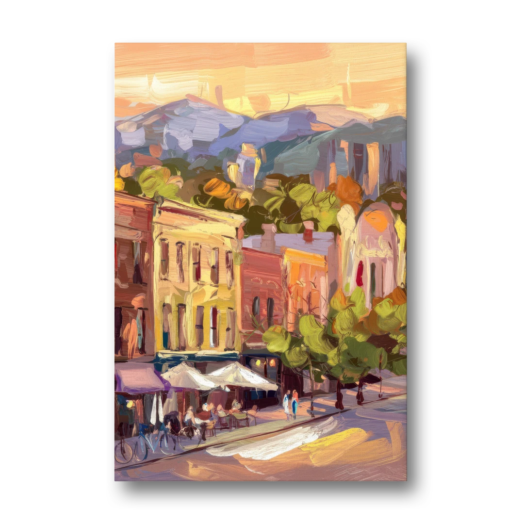 Asheville Downtown Landmarks - Canvas Wall Art - Front