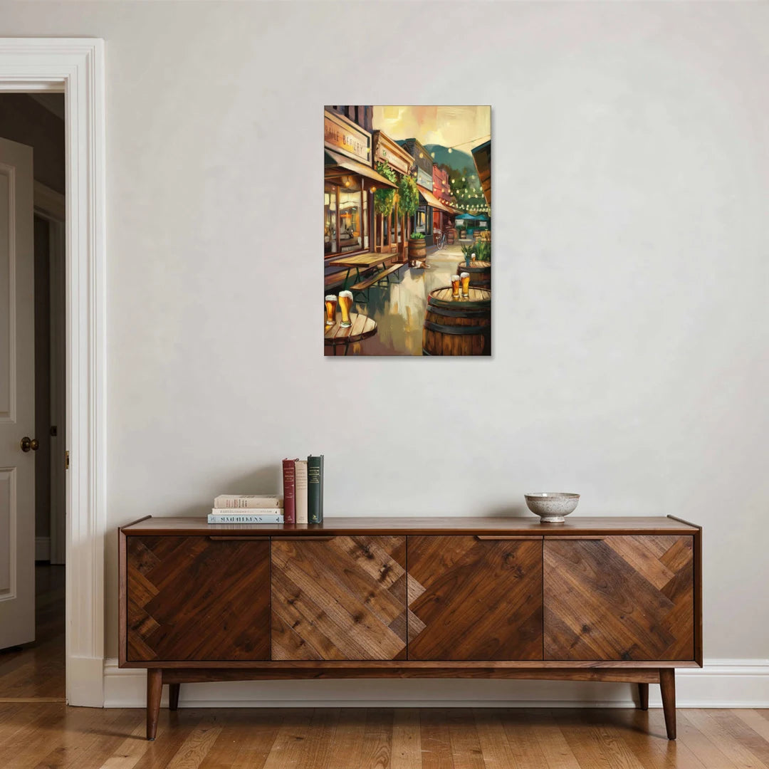 Asheville Local Brewery District - Canvas Wall Art - Coffee Table - 24x36