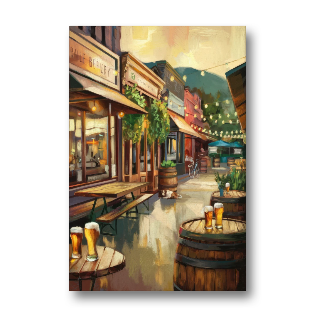 Asheville Local Brewery District - Canvas Wall Art - Front