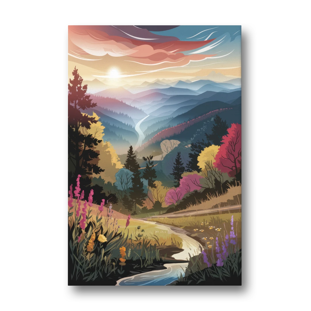 Asheville NC Scenic Overlook - Canvas Wall Art - Front