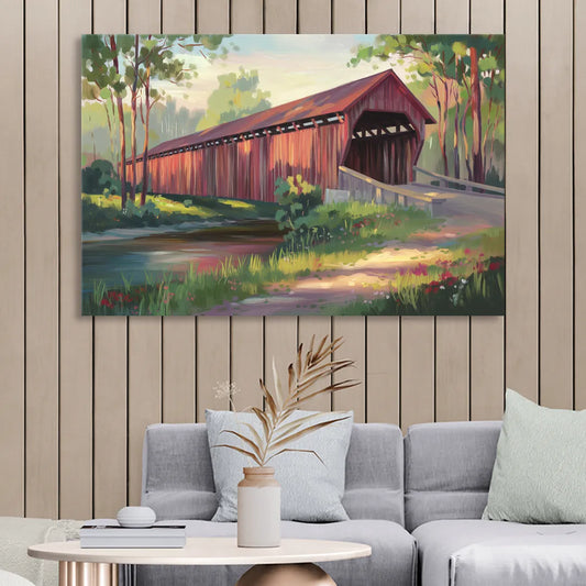 Ashland Covered Bridge Living Room - Canvas Wall Art