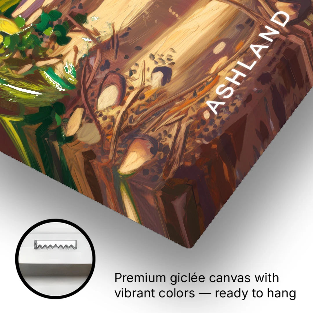 Ashland Hiking Paths - Canvas Wall Art - Gallery Wrap Corner