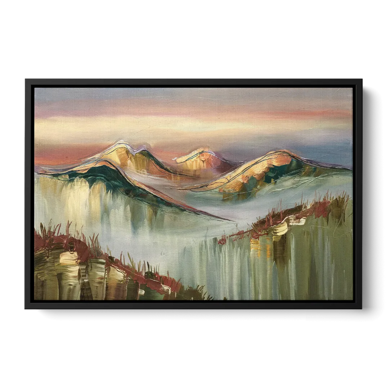 Ashland Mountain View Front - Black Canvas Wall Art