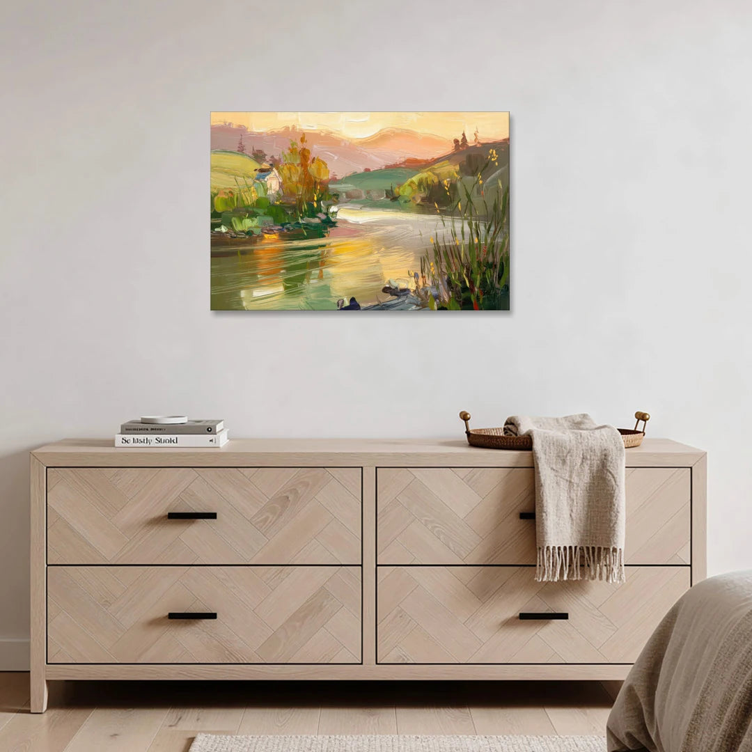 Ashland Riverfront Scene - Canvas Wall Art - Coffee Table - 36x24