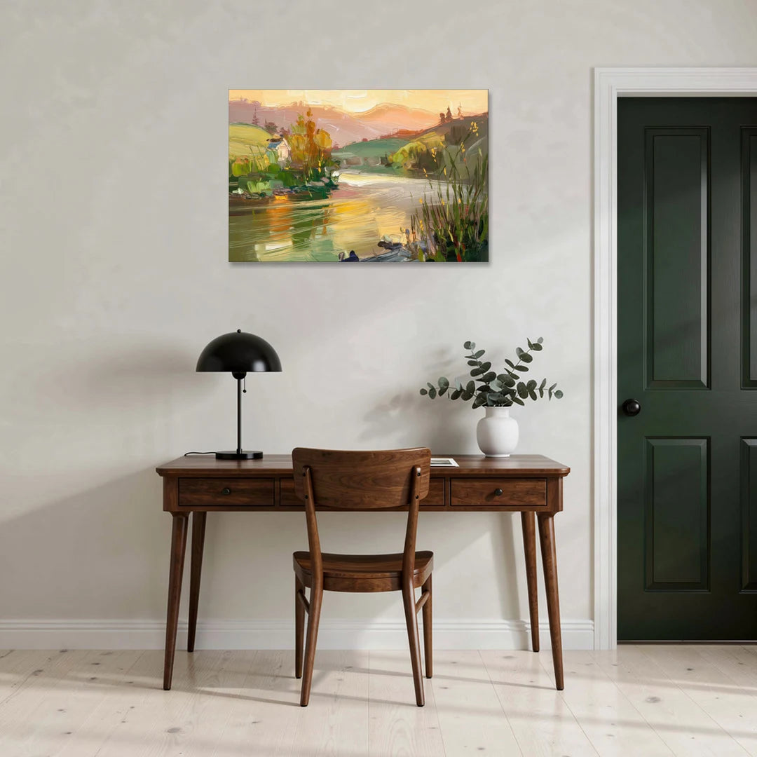 Ashland Riverfront Scene - Canvas Wall Art - Office - 36x24