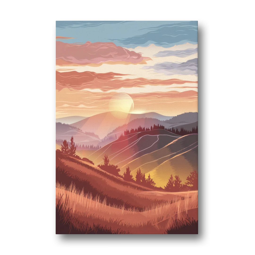 Ashland Sunrise Over Hills - Canvas Wall Art - Front