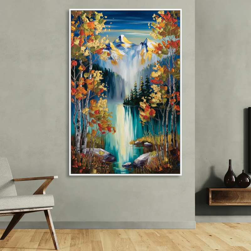 Aspen Alpine Serenity Living Room - White Canvas Wall Art