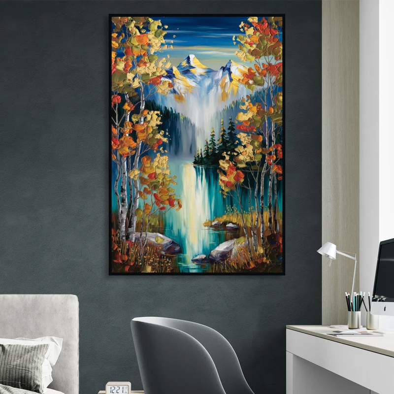 Aspen Alpine Serenity Living Room - Black Canvas Wall Art