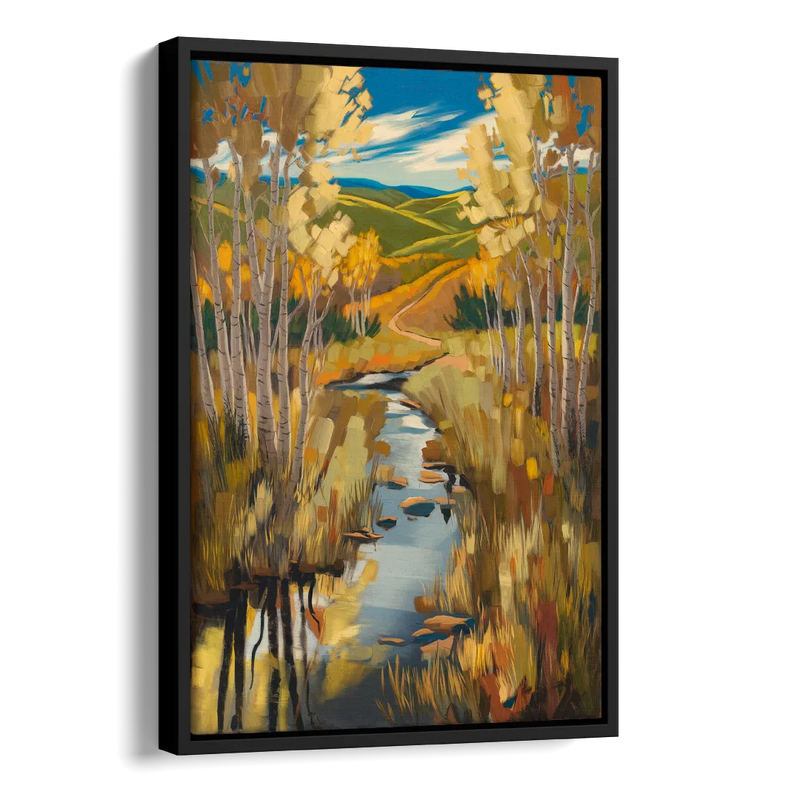 Aspen Nature Escape Side - Black Canvas Wall Art