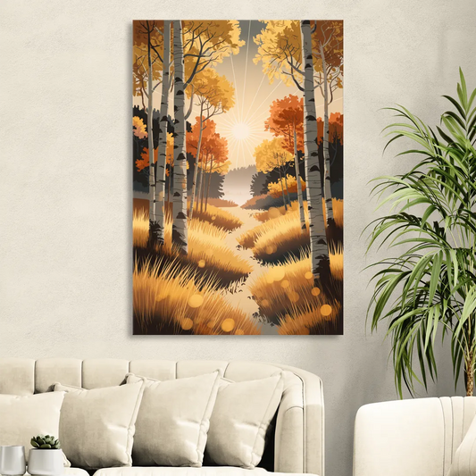 Aspen Sunrise Glow Living Room - Canvas Wall Art