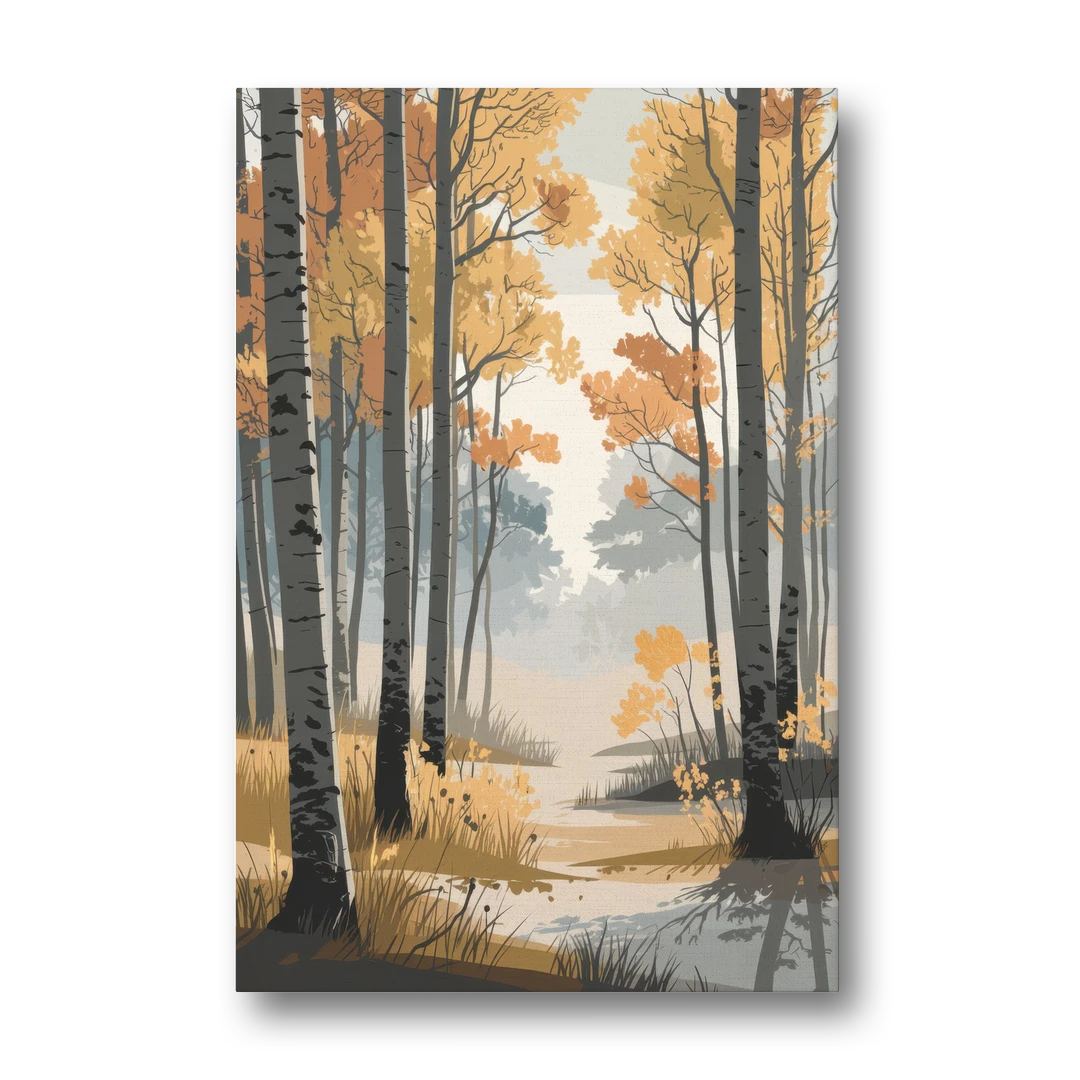 Aspen Tranquil Woodland - Canvas Wall Art - Front