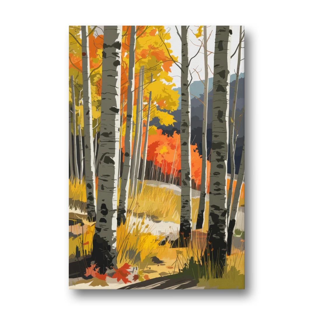 Aspen Vibrant Fall Colors - Canvas Wall Art - Front