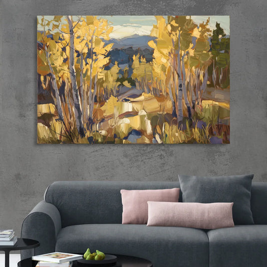 Aspen Wilderness Beauty Living Room - Canvas Wall Art
