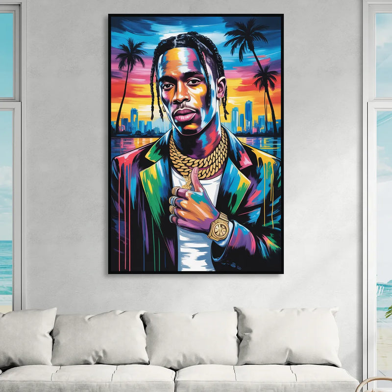 Astro Vision 2.0 Sitting Room - Black Canvas Wall Art