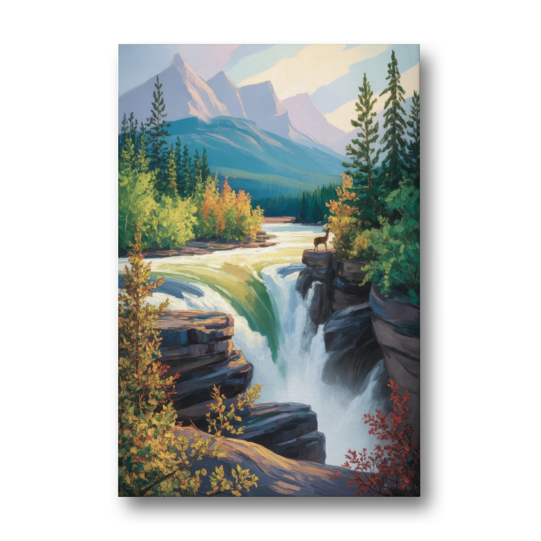 Athabasca Falls Majesty - Canvas Wall Art - Front