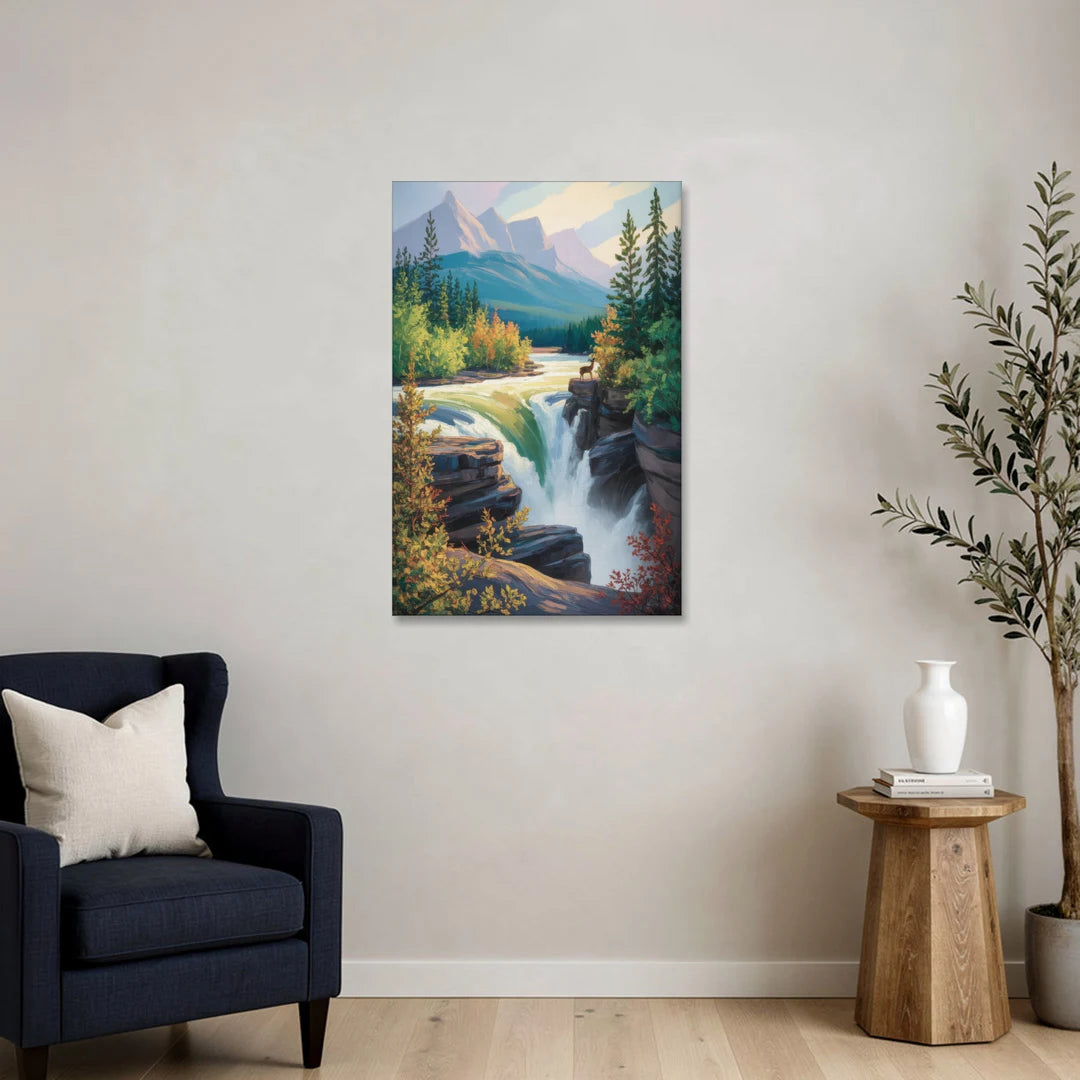 Athabasca Falls Majesty - Canvas Wall Art - Sofa - 24x36