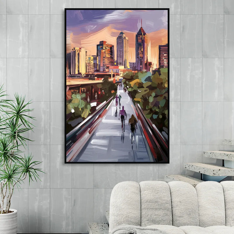 Atlanta Beltline Artwork Sitting Room - Black Canvas Wall Art