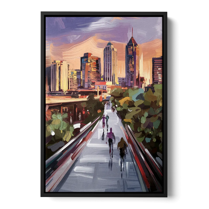 Atlanta Beltline Artwork Front - Black Canvas Wall Art