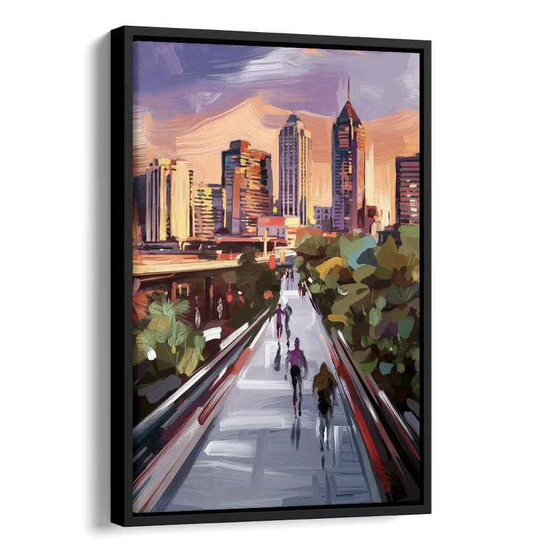 Atlanta Beltline Artwork Side - Black Canvas Wall Art