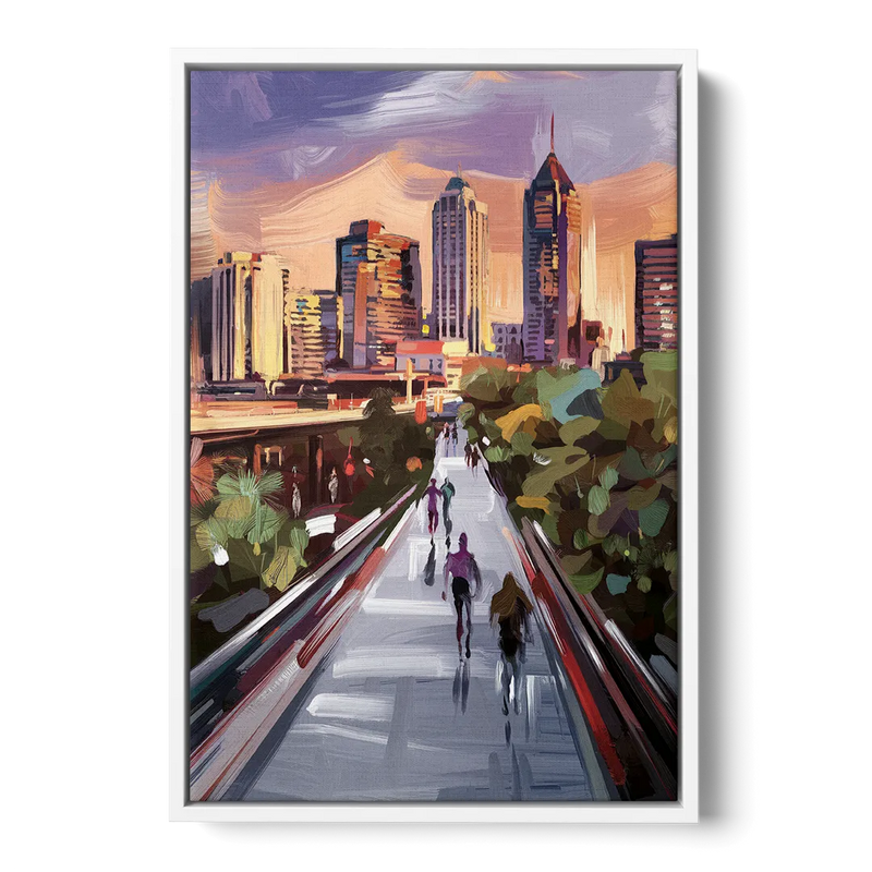 Atlanta Beltline Artwork Front - White Canvas Wall Art