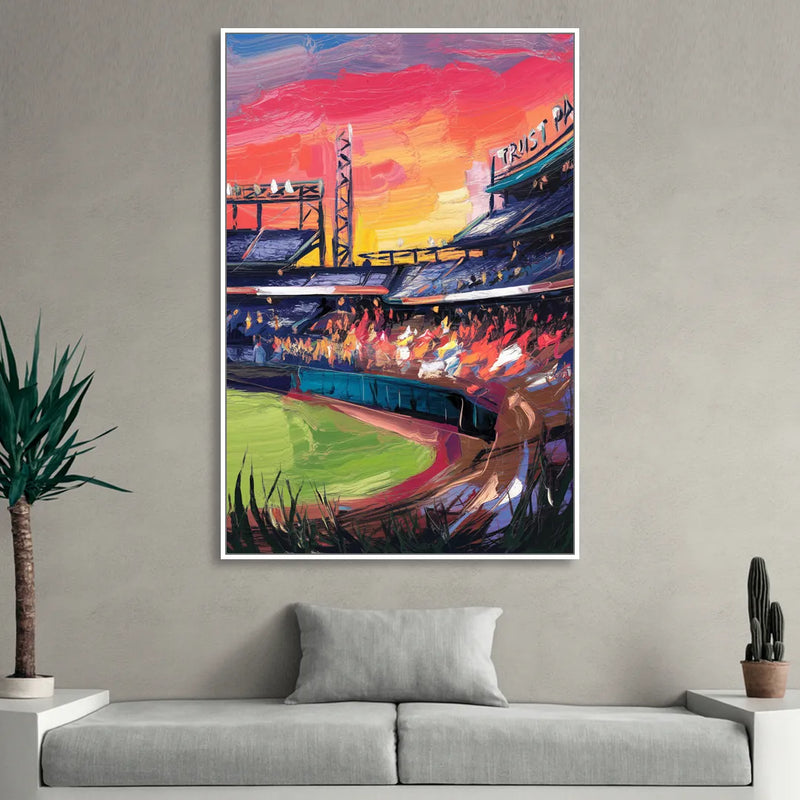 Atlanta Braves Photography Print Sitting Room - White Canvas Wall Art