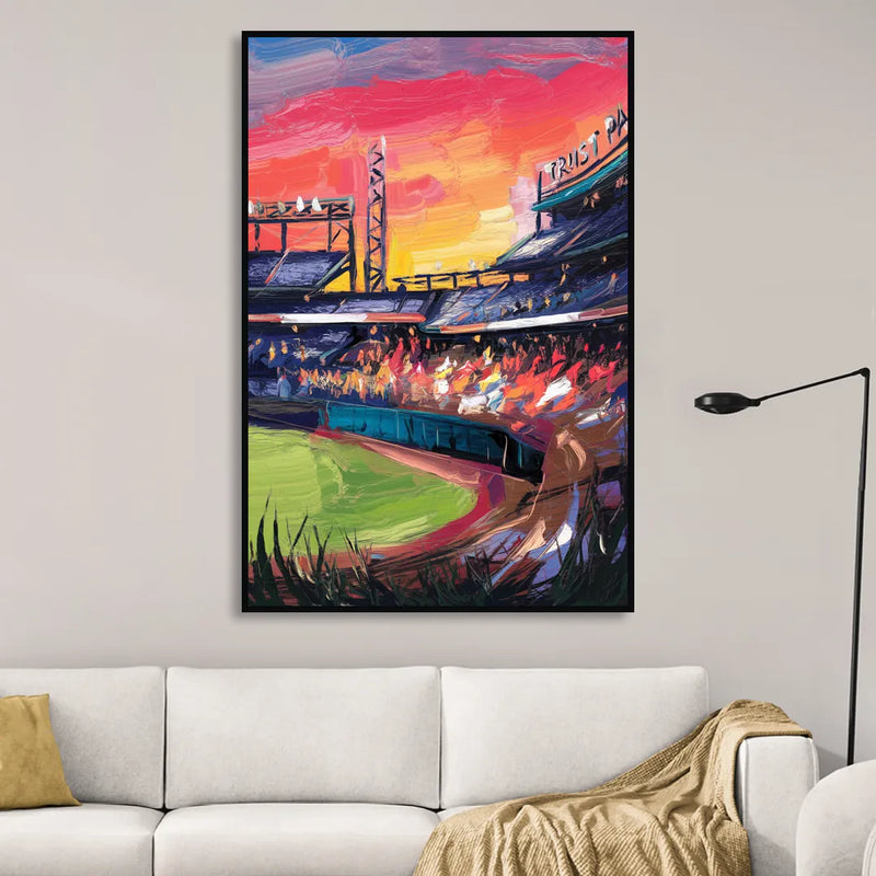 Atlanta Braves Photography Print Sitting Room - Black Canvas Wall Art